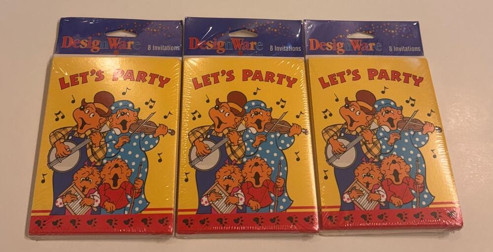 Vintage Berenstain Bears Birthday Party Invitations 3- 8pks Sealed DesignWare